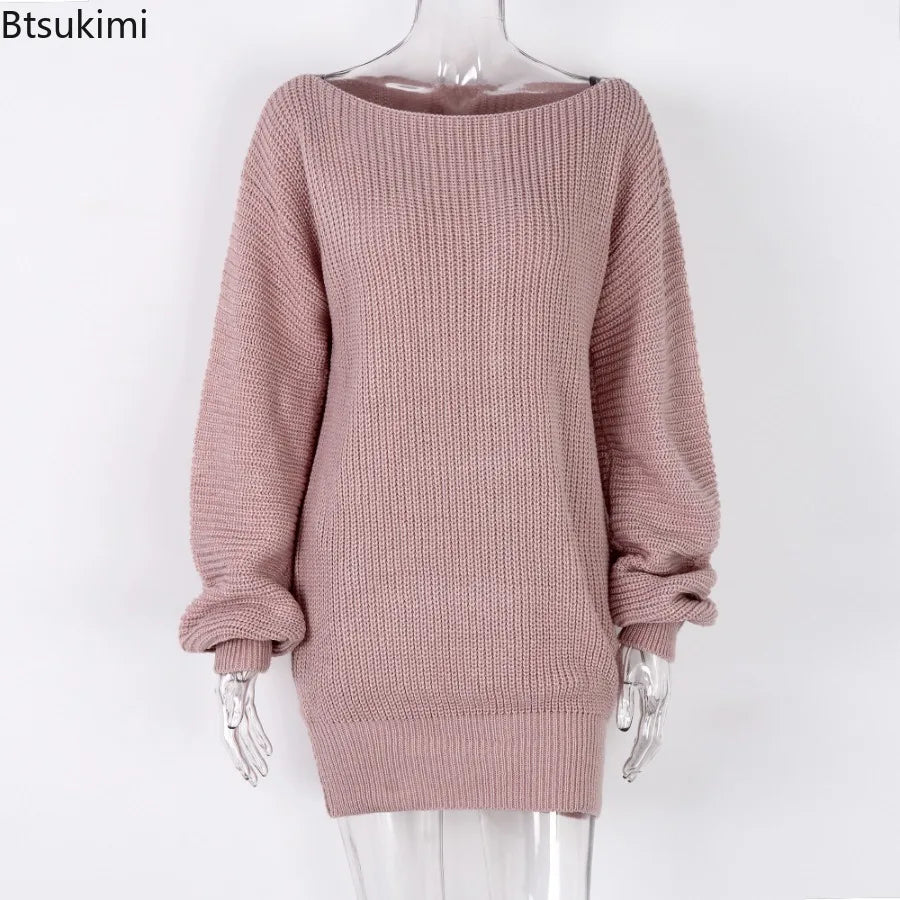 Loose Knit Sweater Mini Dress