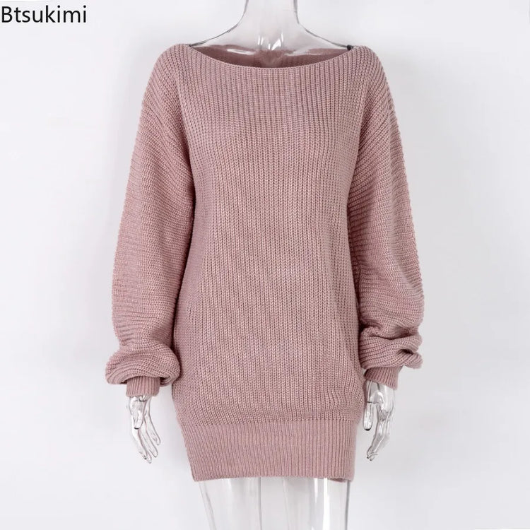 Loose Knit Sweater Mini Dress