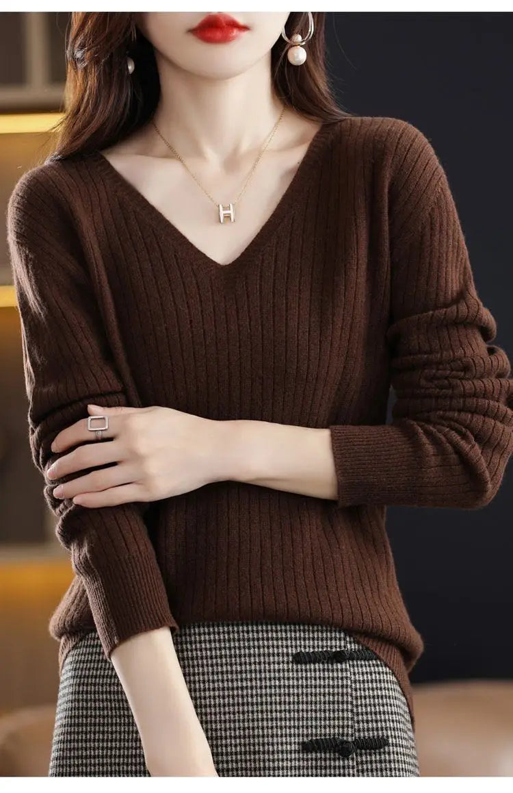 Classic V-Neck Knit Sweater