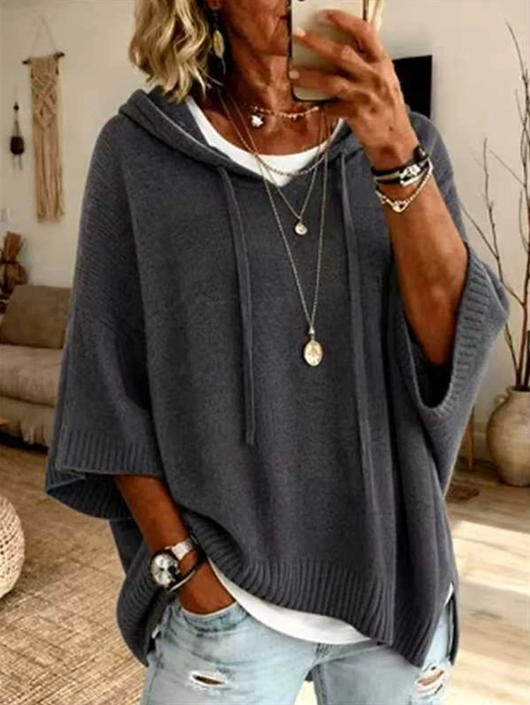 Hooded Knit Pullover Sweater