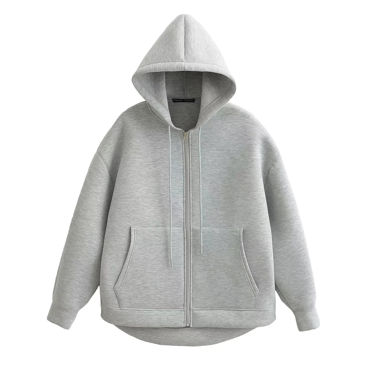 Gray Hooded Zip Jacket