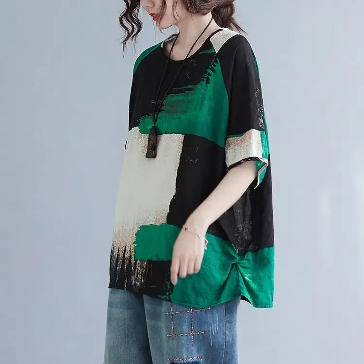 Loose Cotton Linen T-Shirt
