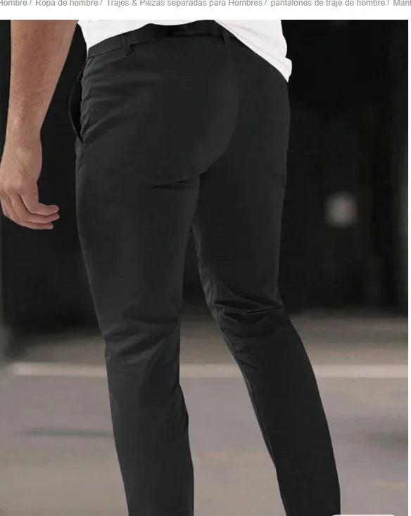 Men's Pleated Slim-Fit Pants