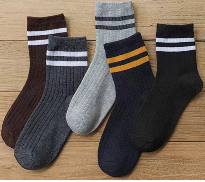 Men's Vintage Athletic Socks, 5 Pairs