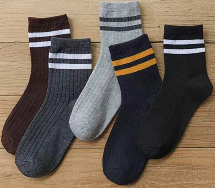 Men's Vintage Athletic Socks, 5 Pairs