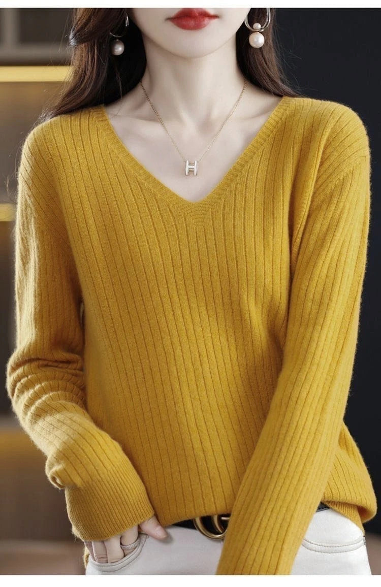 Classic V-Neck Knit Sweater