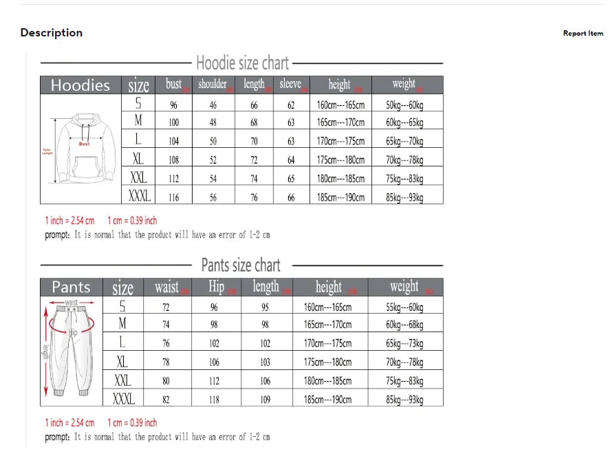 Men's Hooded Sweatshirt & Pants Set