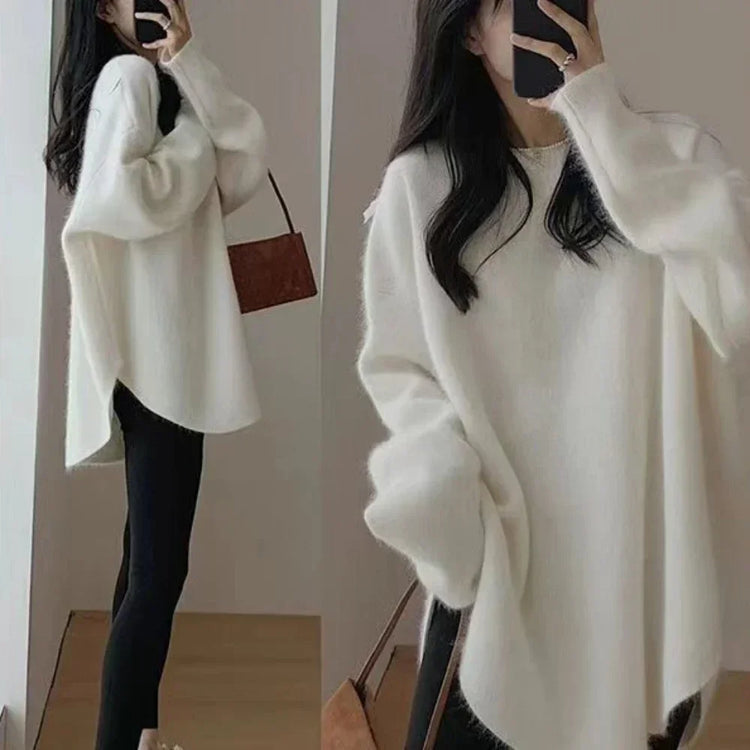 Long Red Knit Sweater