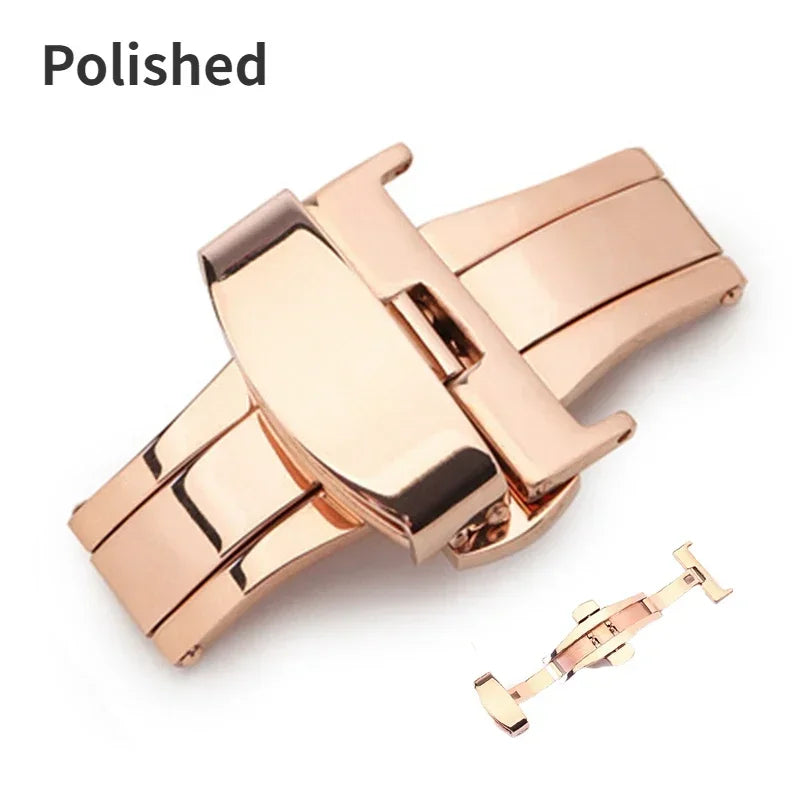 Watch Band Buckles 10mm 12mm 14mm16mm 20mm 22mm 24mm Stainless Steel Butterfly Buckle Polished Button Watchbands Clasp