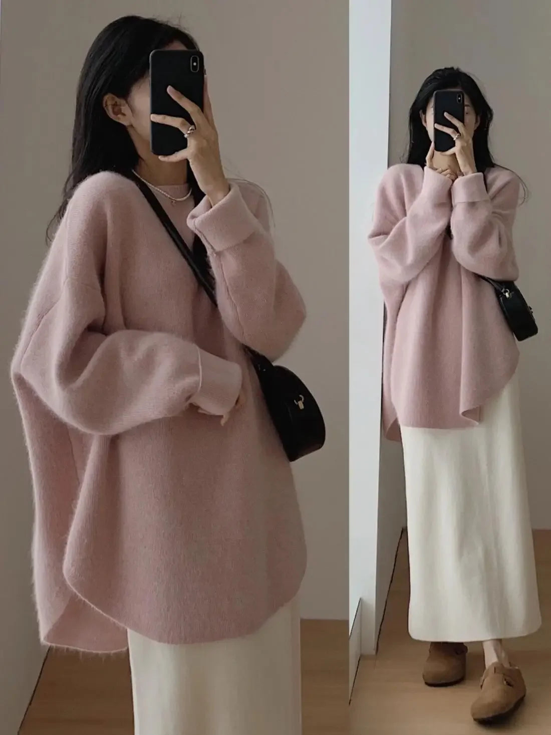 Long Red Knit Sweater