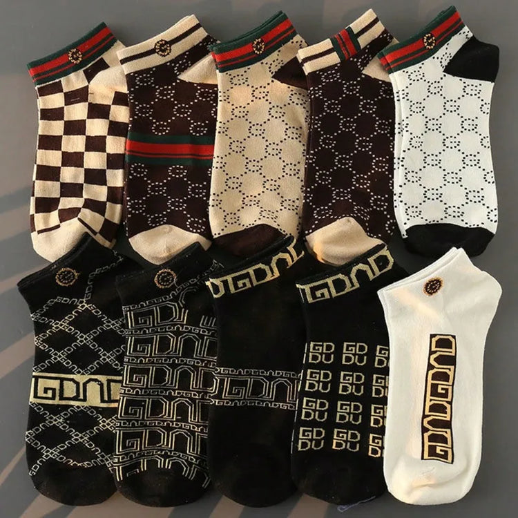 5 Pairs Men's Fashionable Low-Cut Socks