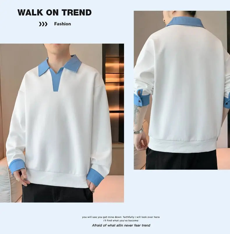 Men's Lapel Sweatshirt Top