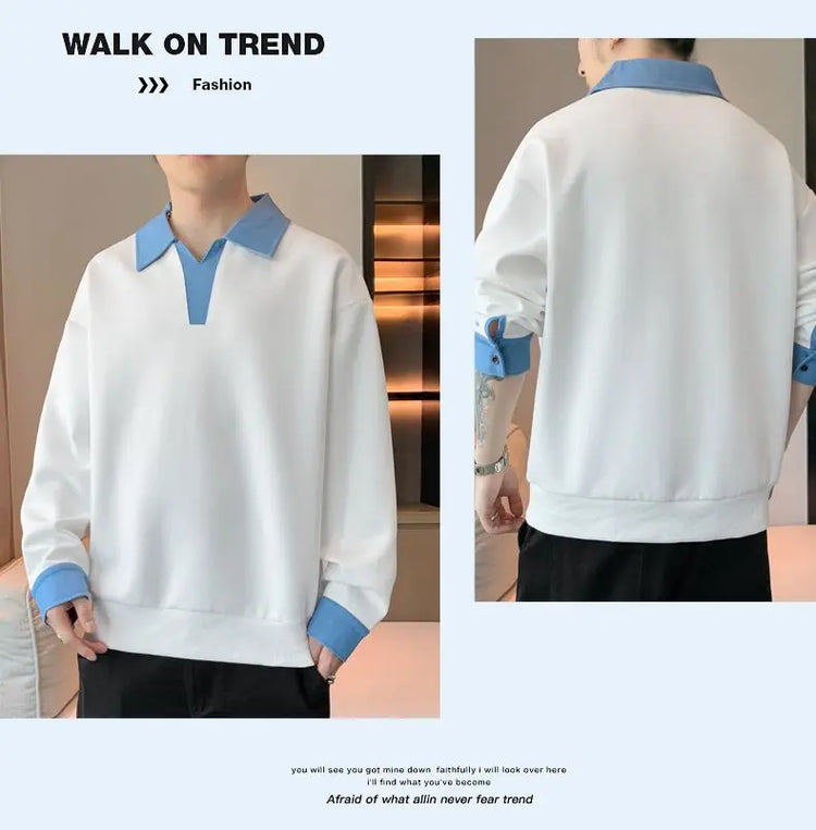 Men's Lapel Sweatshirt Top