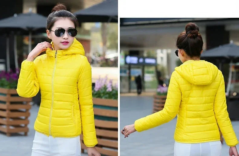 Cropped Hooded Puffer Jacket
