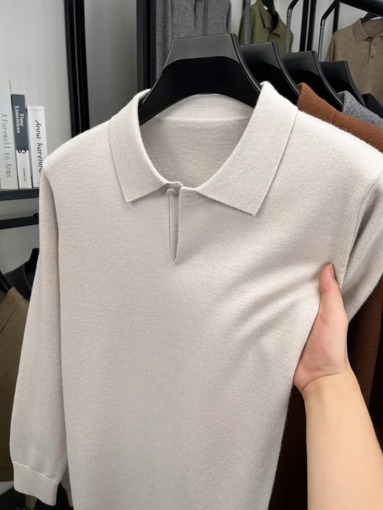 Men's Knit Polo Sweater