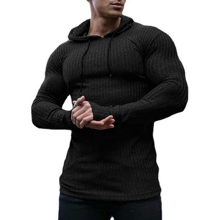Men's Ribbed Knit Hoodie Sweater