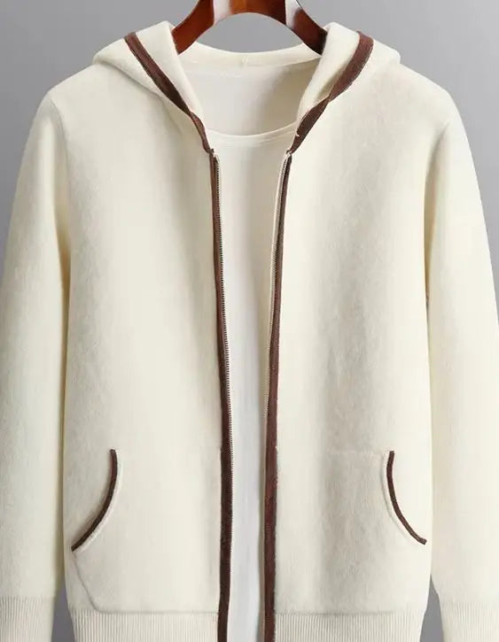 Men's Hooded Zip Cardigan Sweater