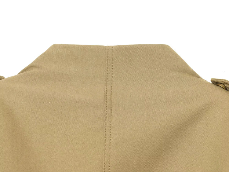 Stand-Collar Single-Breasted Jacket