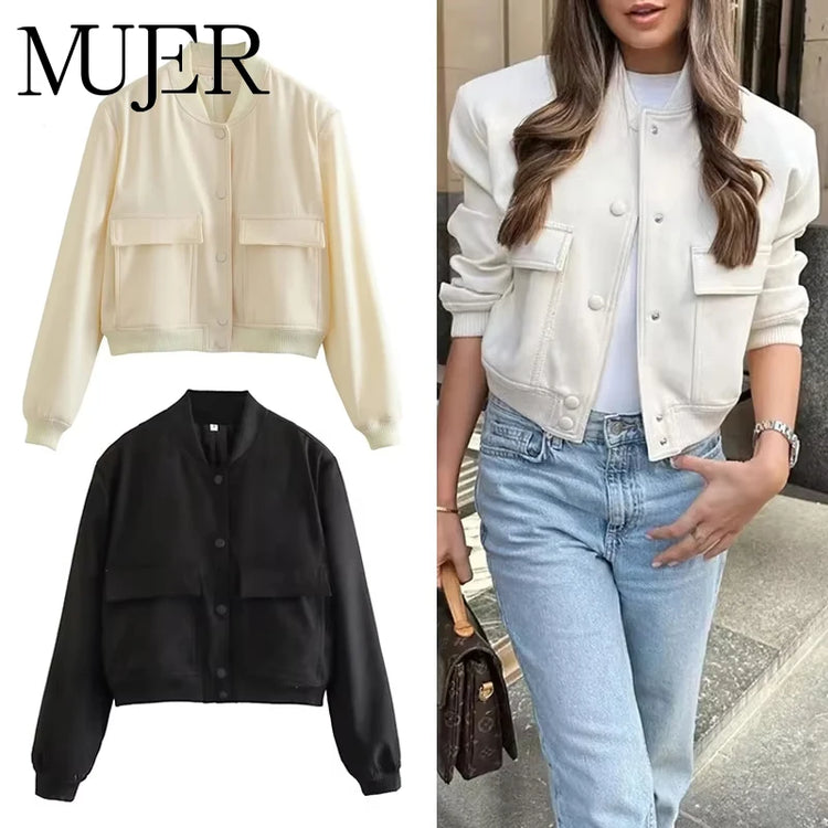 Cropped Bomber Jacket