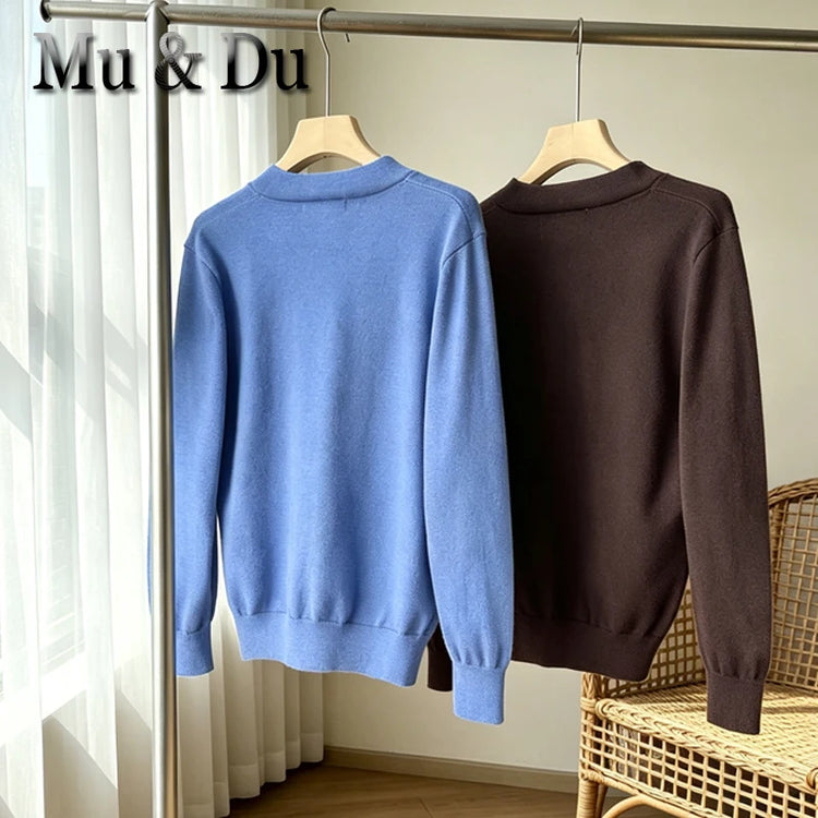Vintage Wool-Blend V-Neck Sweater