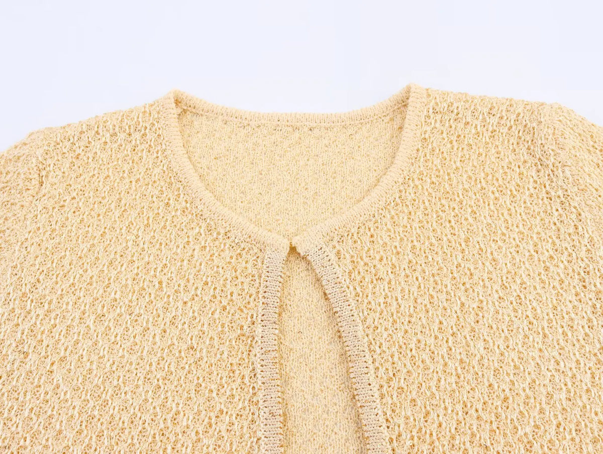 Pearl-Trim Knit Sweater Vest