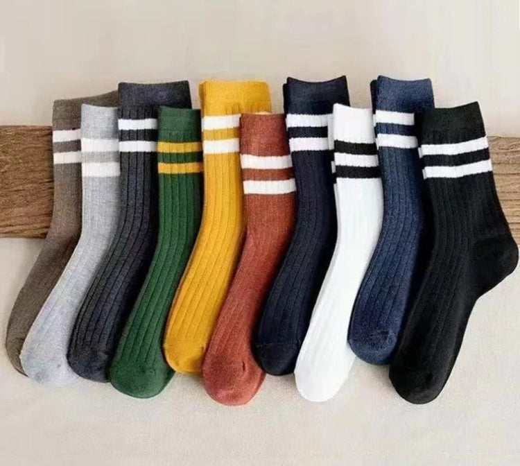 Men's Vintage Athletic Socks, 5 Pairs