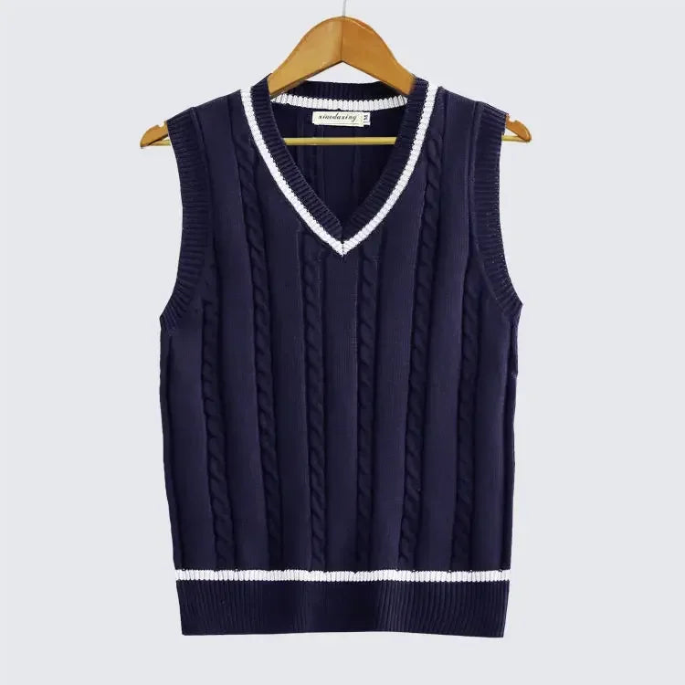Men's Striped Knit Sweater Vest