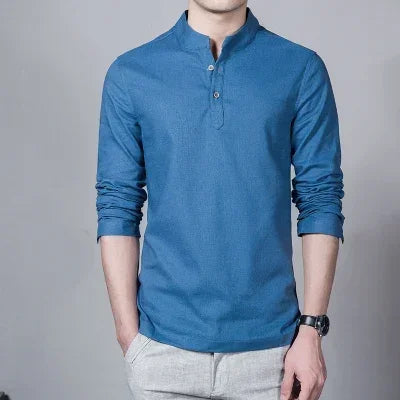 Men's Slim Stand-Collar Shirt