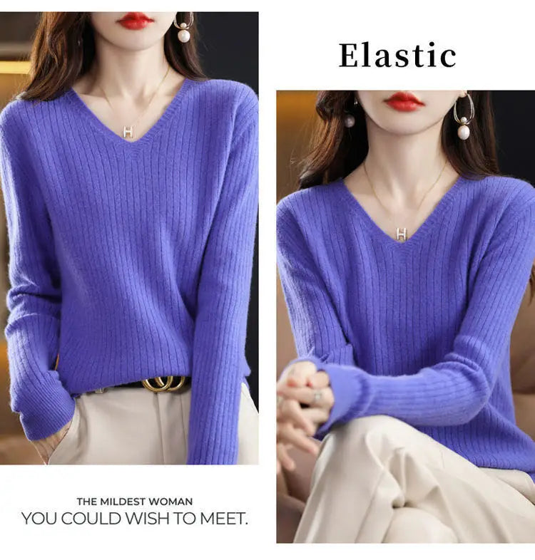Classic V-Neck Knit Sweater