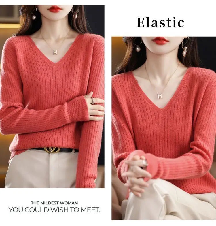 Classic V-Neck Knit Sweater