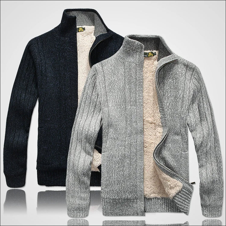 Men's Fleece-Lined Cardigan Sweater