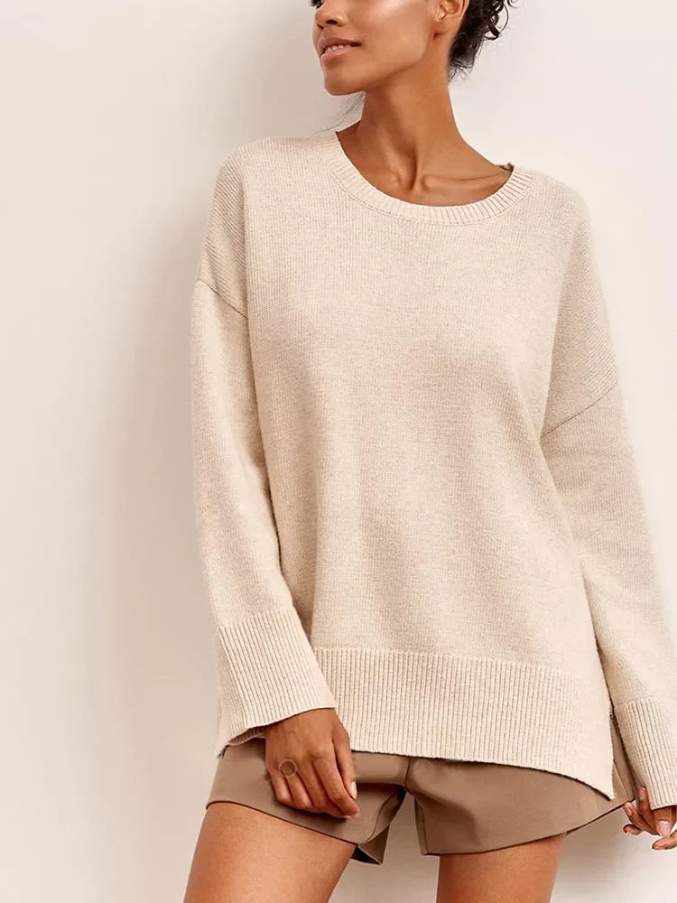 Oversized Crewneck Knit Sweater
