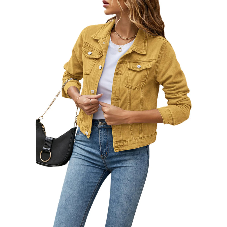 Slim Button-Front Denim Jacket