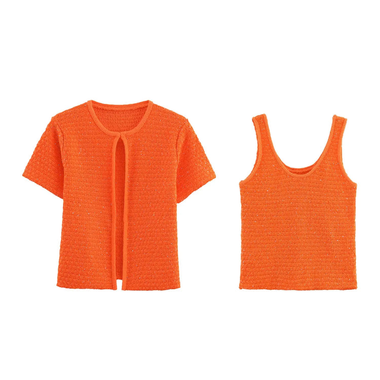 Pearl-Trim Knit Sweater Vest