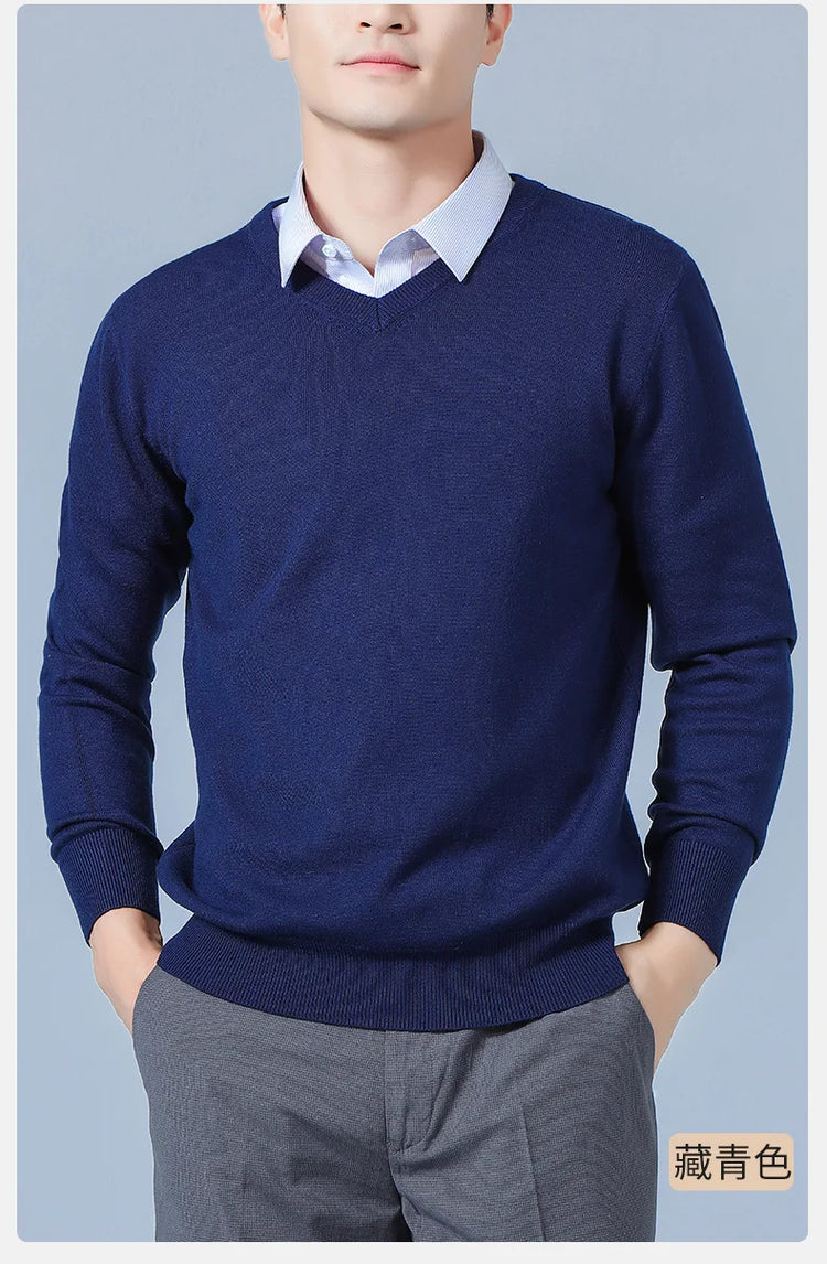 Men's V-Neck Knit Sweater