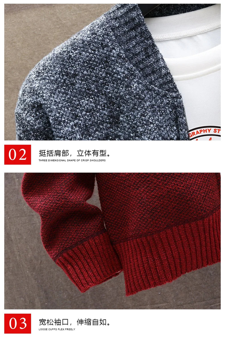 Men's Striped Zip Cardigan Sweater