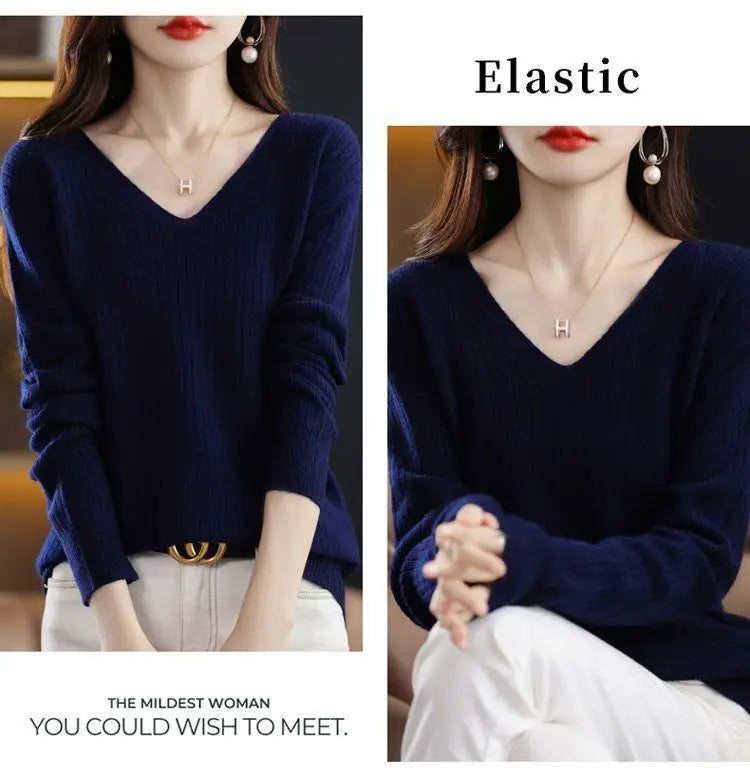 Classic V-Neck Knit Sweater