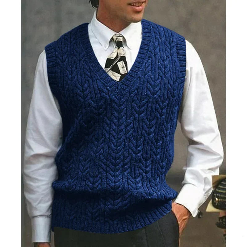 Men's Fleece V-Neck Sweater Vest