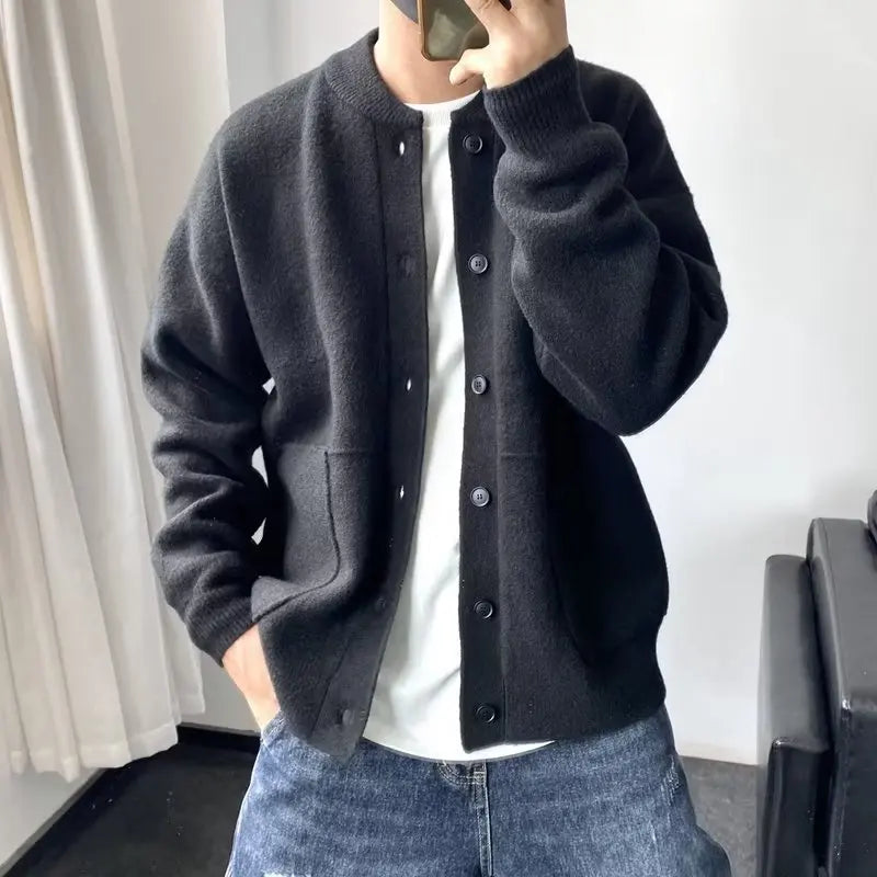 Men's Thick Knit Cardigan Sweater
