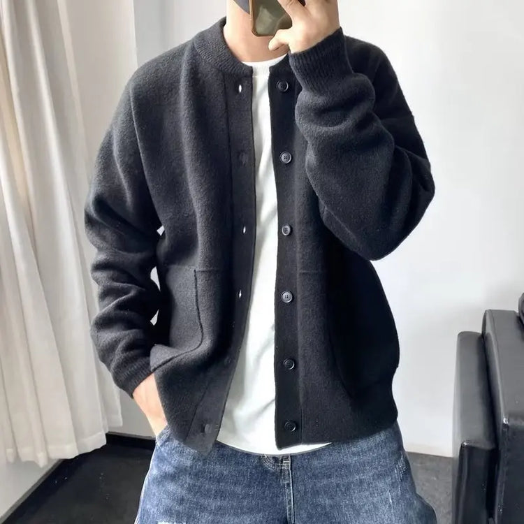 Men's Thick Knit Cardigan Sweater