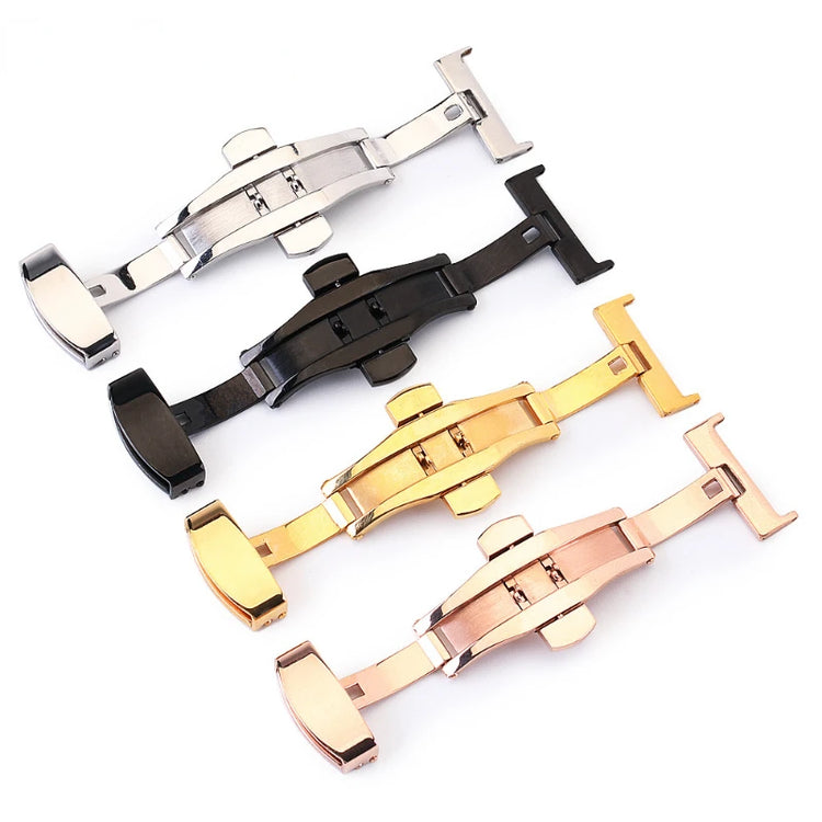 Watch Band Buckles 10mm 12mm 14mm16mm 20mm 22mm 24mm Stainless Steel Butterfly Buckle Polished Button Watchbands Clasp