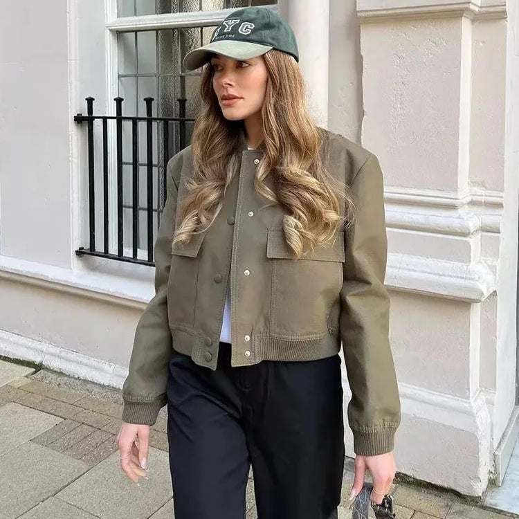 Cropped Bomber Jacket