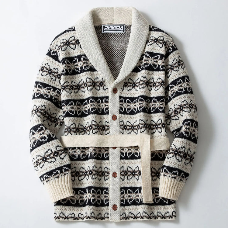 Men's Striped Jacquard Cardigan Sweater