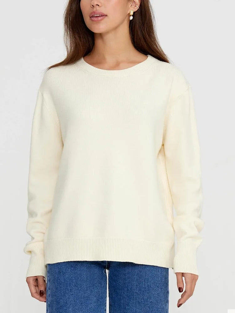 Oversized Crewneck Knit Sweater