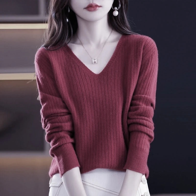 Classic V-Neck Knit Sweater