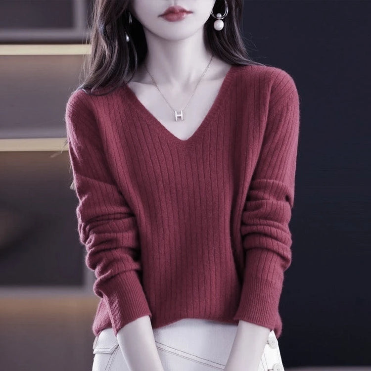 Classic V-Neck Knit Sweater