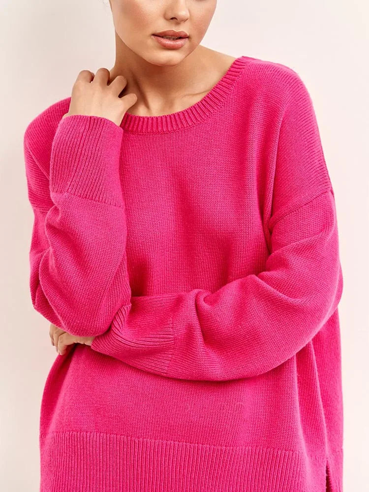 Oversized Crewneck Knit Sweater