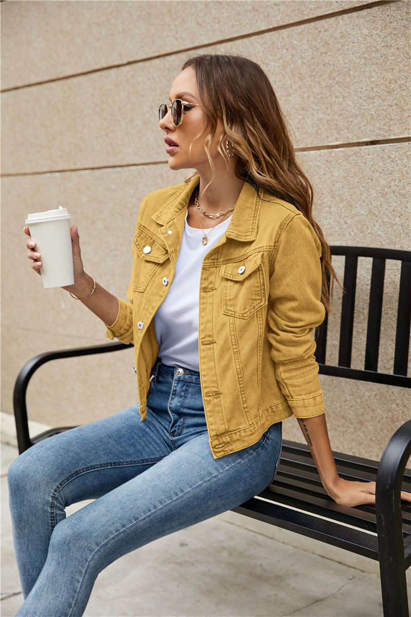 Slim Button-Front Denim Jacket