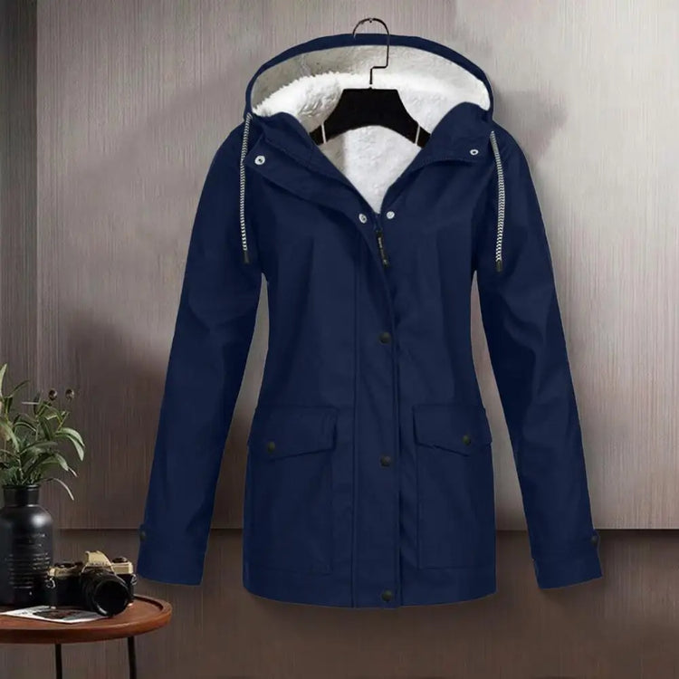 Fleece-Lined Hooded Parka Coat