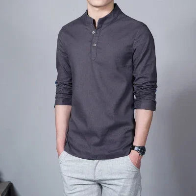 Men's Slim Stand-Collar Shirt